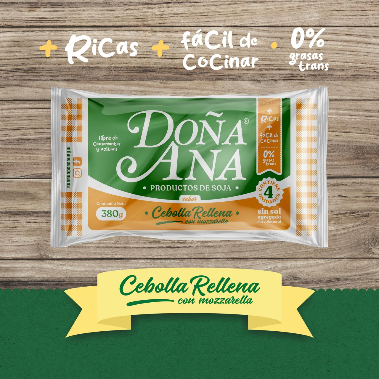 Milanesa de Soja Cebolla Rellena con Mozzarella Doña Ana 380g