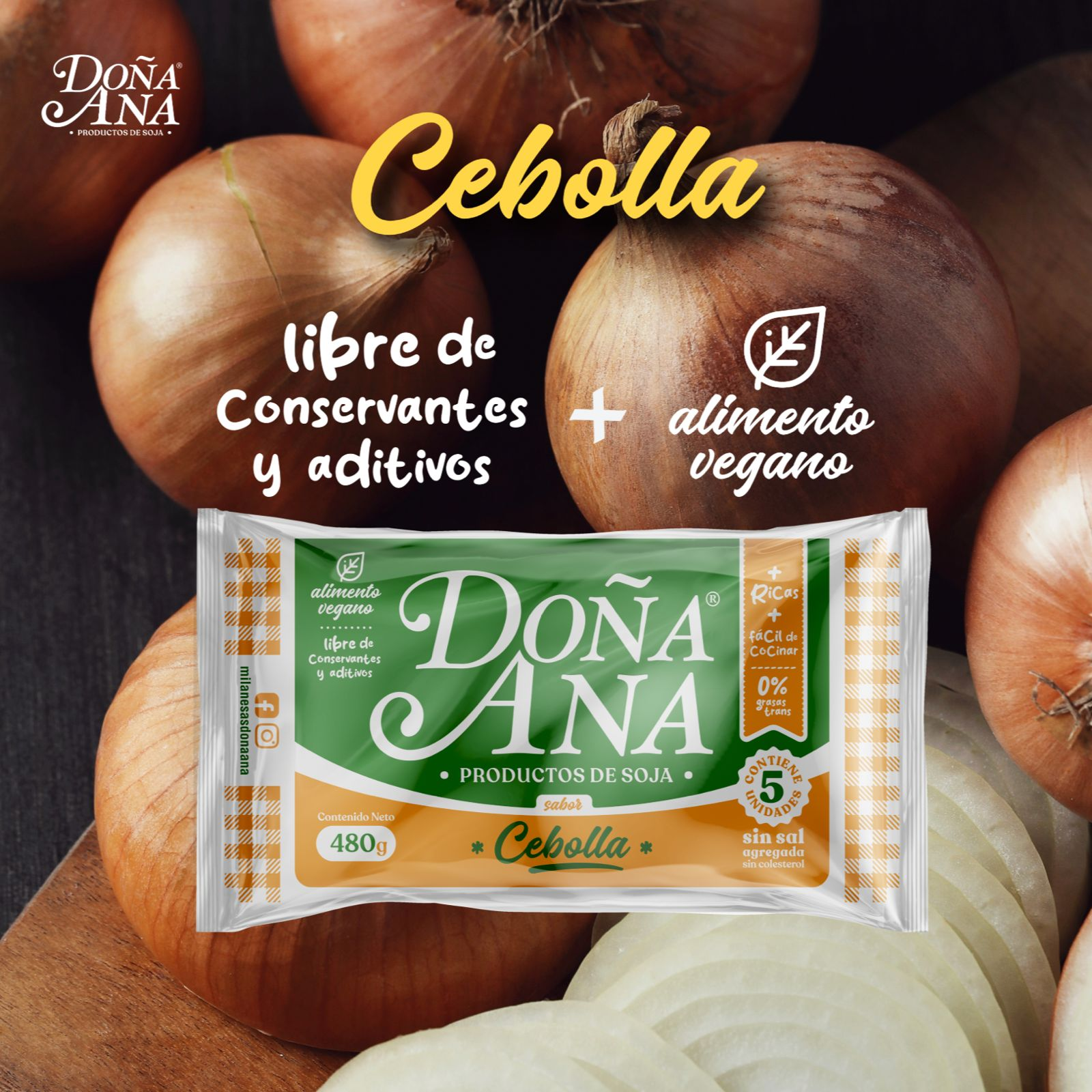 Milanesa de Soja Cebolla Doña Ana vegana 480g