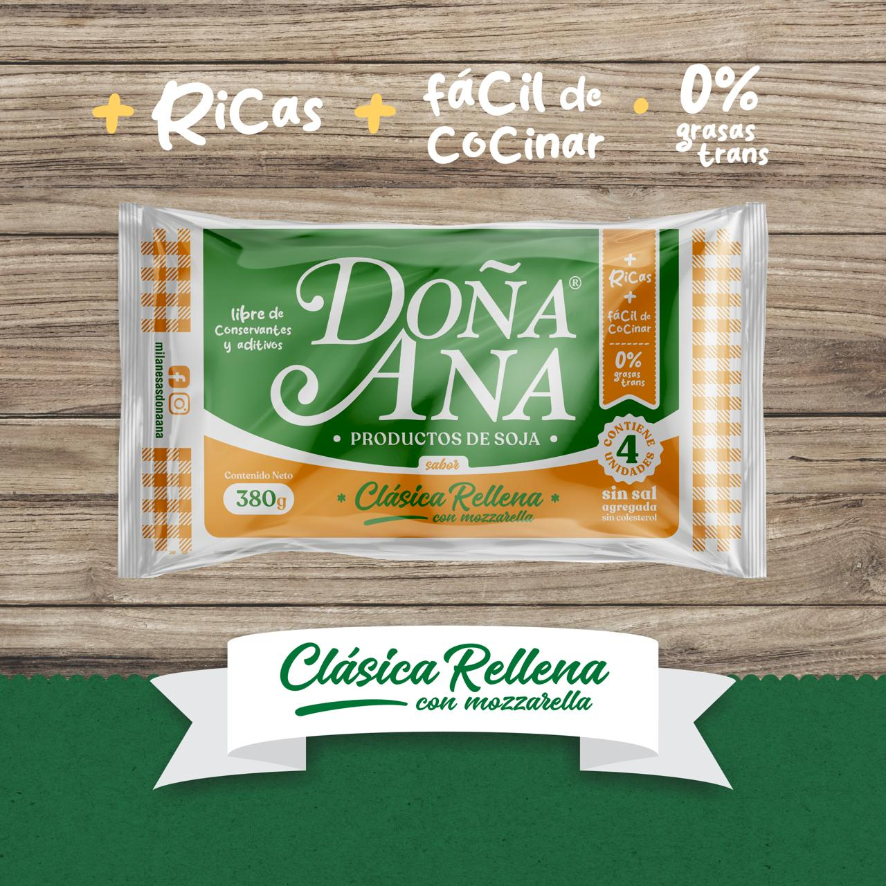 Milanesa de Soja Clásica Rellena con Mozzarella Doña Ana 380g